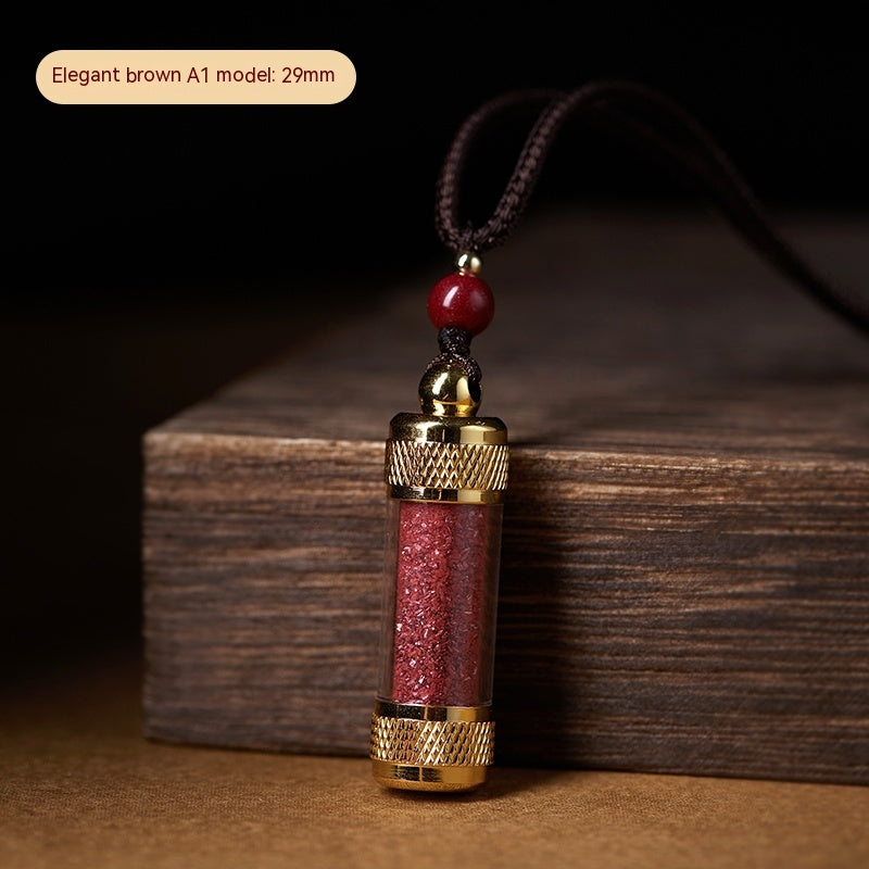 Cinnabar Pendant Women's Natural Cinnabar Stone Powder Necklace