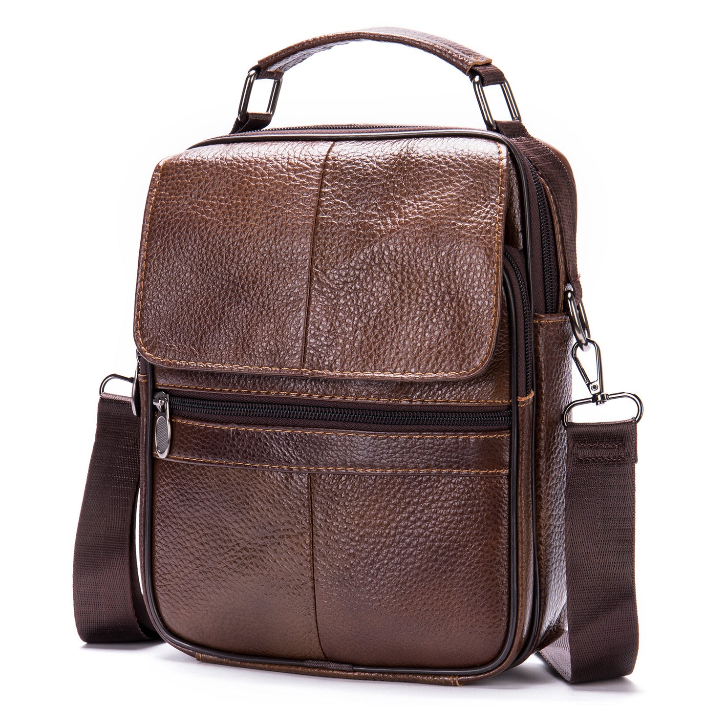 Bolso De Hombre De Piel Vertical Casual