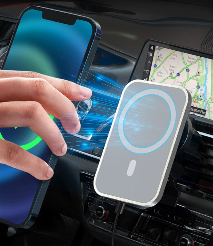 Cargador inalámbrico magnético para coche, salida de aire de carga rápida de 15W