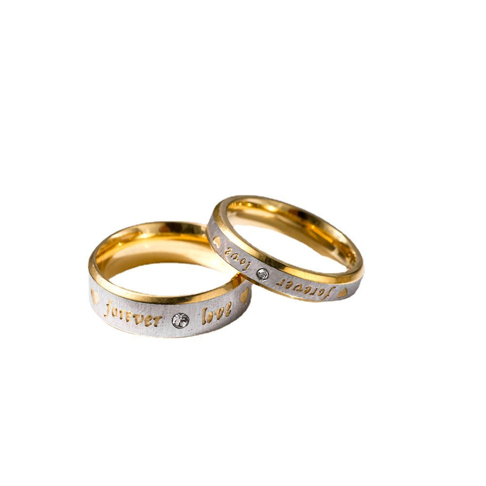 Bague en acier inoxydable et diamant en titane