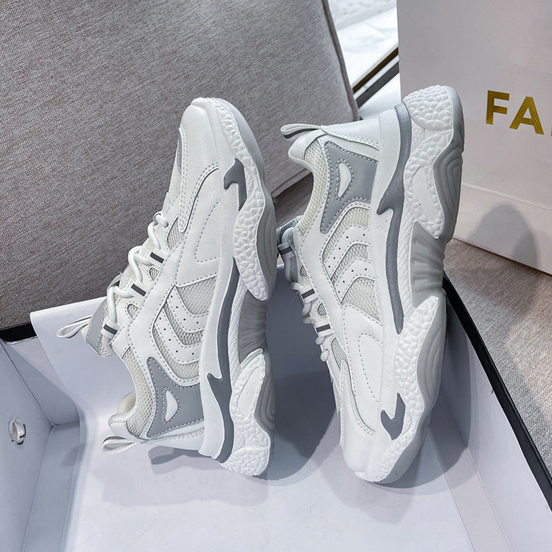 Chaussures de sport décontractées respirantes à plateforme en maille unique pour femmes