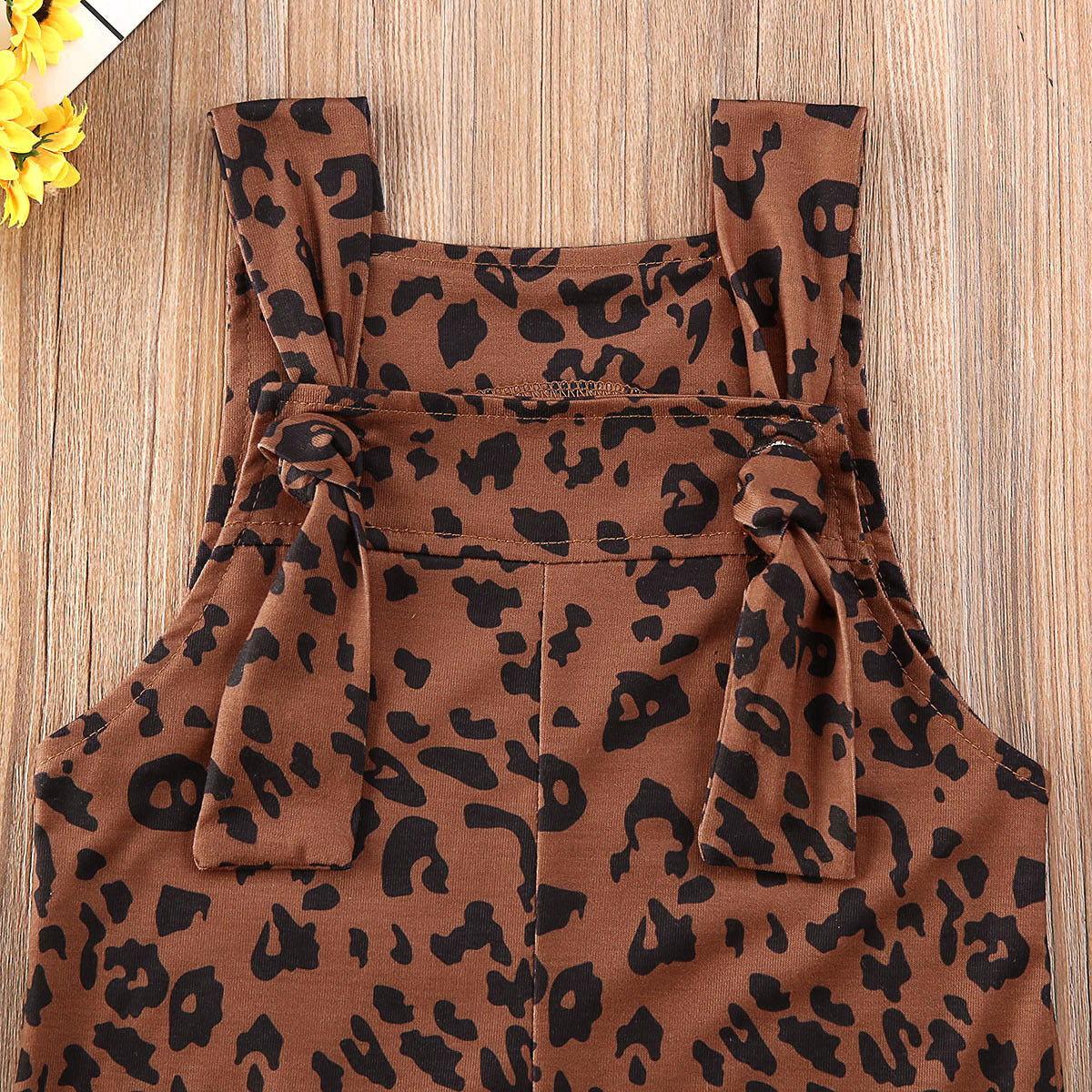 Vestido de leopardo para niñas y niños, sin mangas, informal