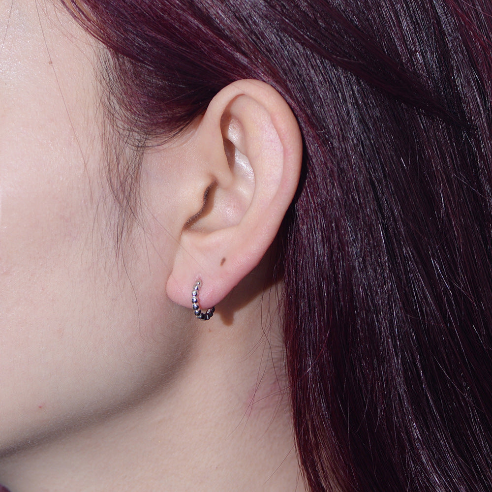 S925 Sterling Silver French Retro Hoop Earrings