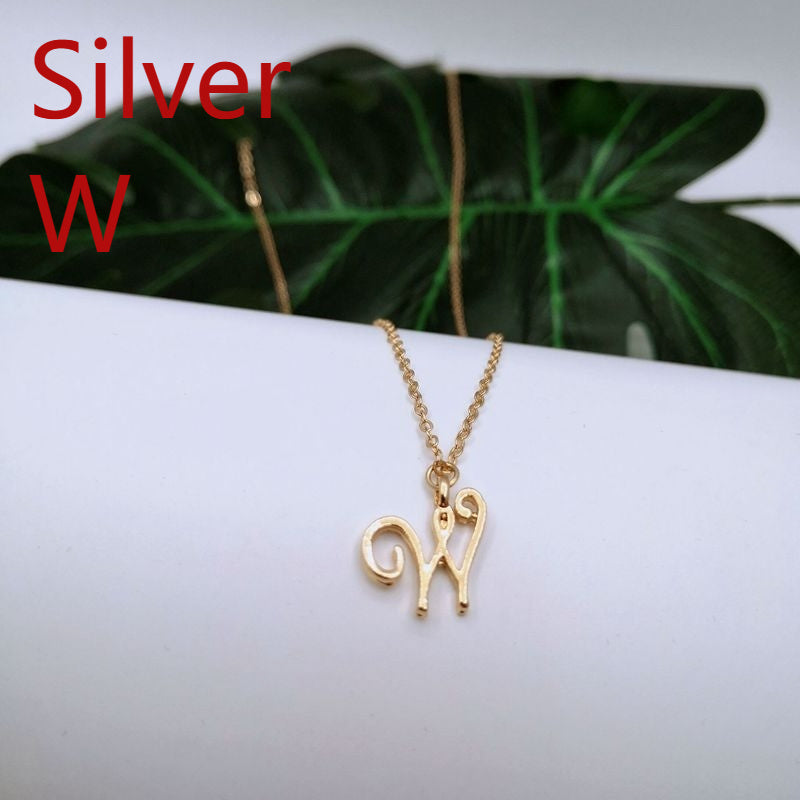 Ornament 26 Letter Necklace Simple Fashion Character Capital English Pendant Special-interest Design Clavicle Chain