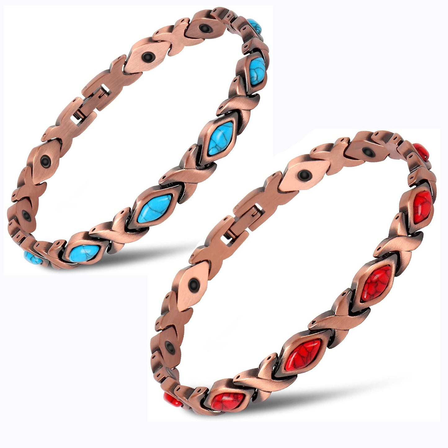 Retro Rhombus Turquoise Gauss Magnet Bracelet Creative Magnetic Bracelet