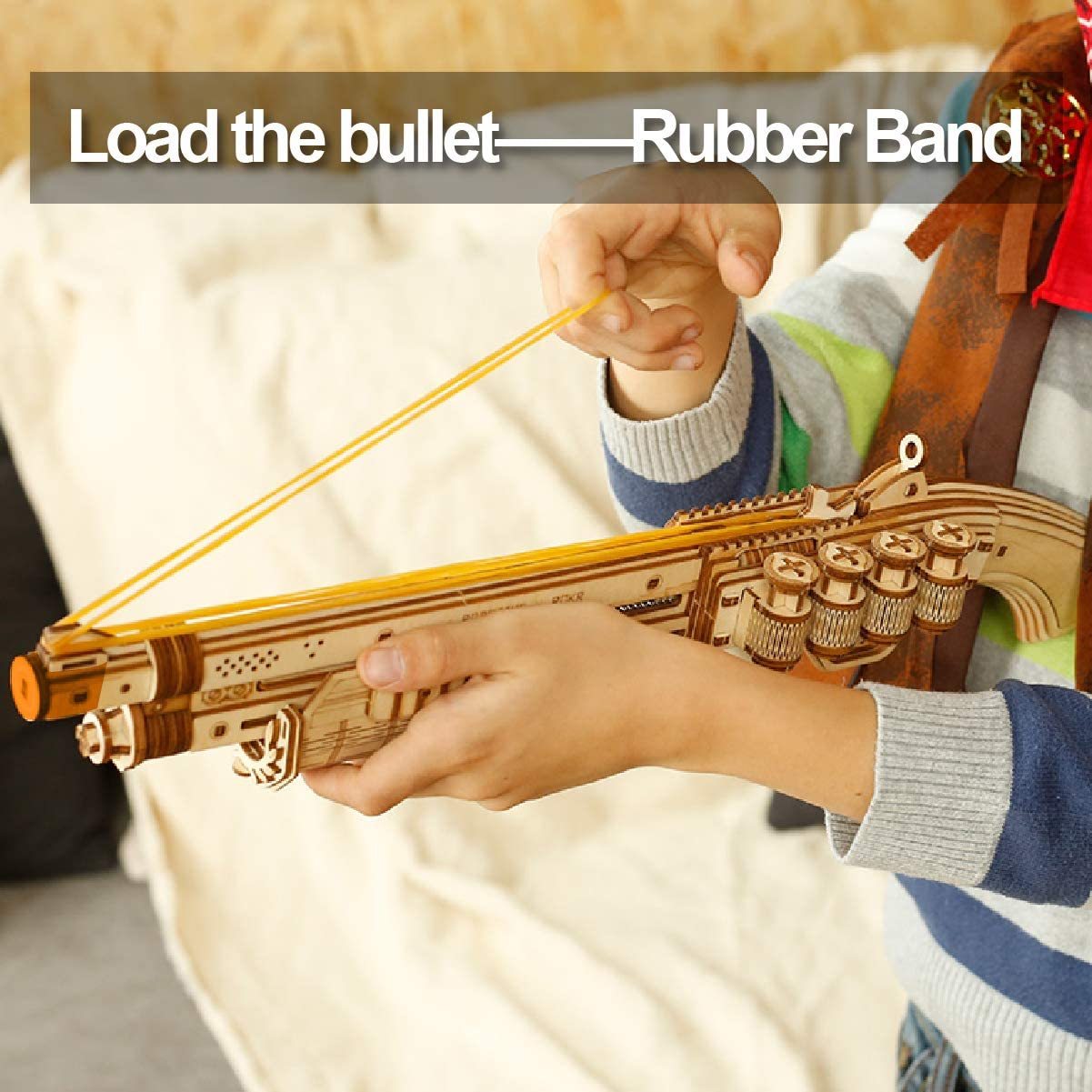 ROKR Puzzle en bois pistolet jouets modèle bricolage 3D Kits de construction pour cadeaux