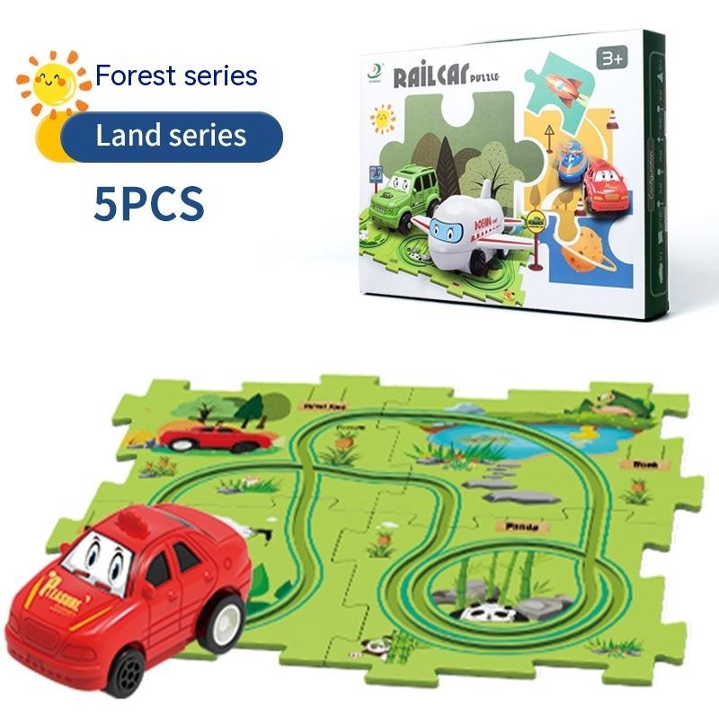 Puzzle pour enfants, vitesse de chemin de fer électrique, assemblage de voiture électrique automatique, scène de ville, Construction, jouet éducatif, cadeau