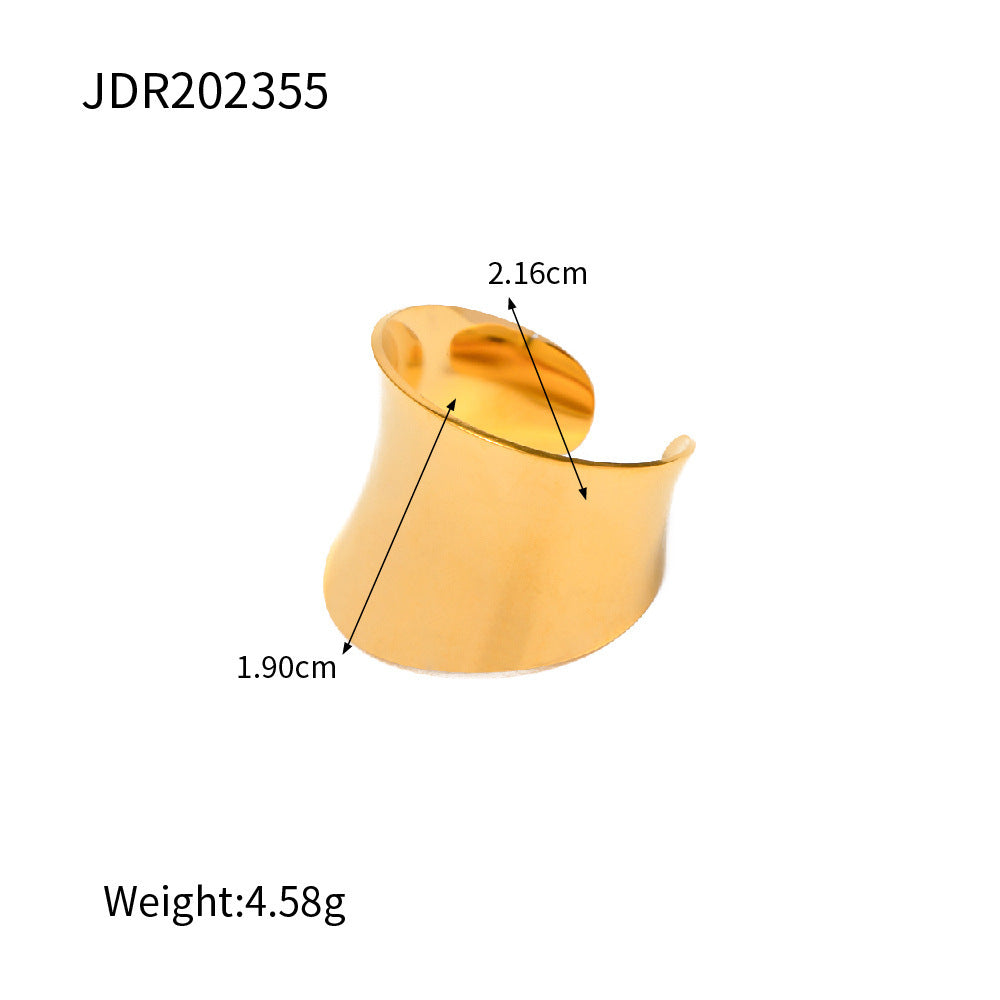 Bague tendance en acier inoxydable assortie à tout