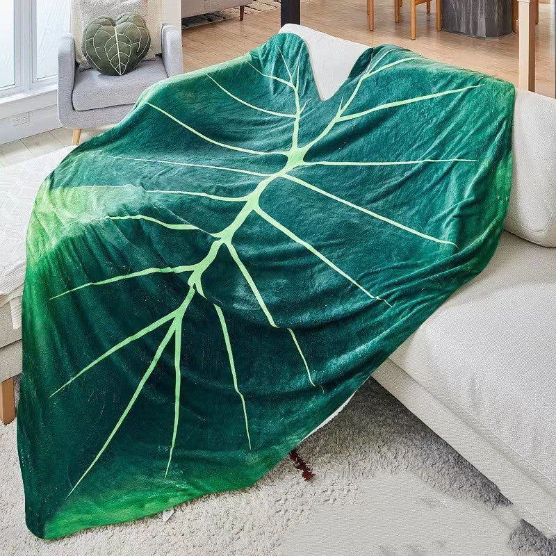 Couverture géante en polaire super douce avec imprimé de feuilles vertes Philodendron Gloriosum