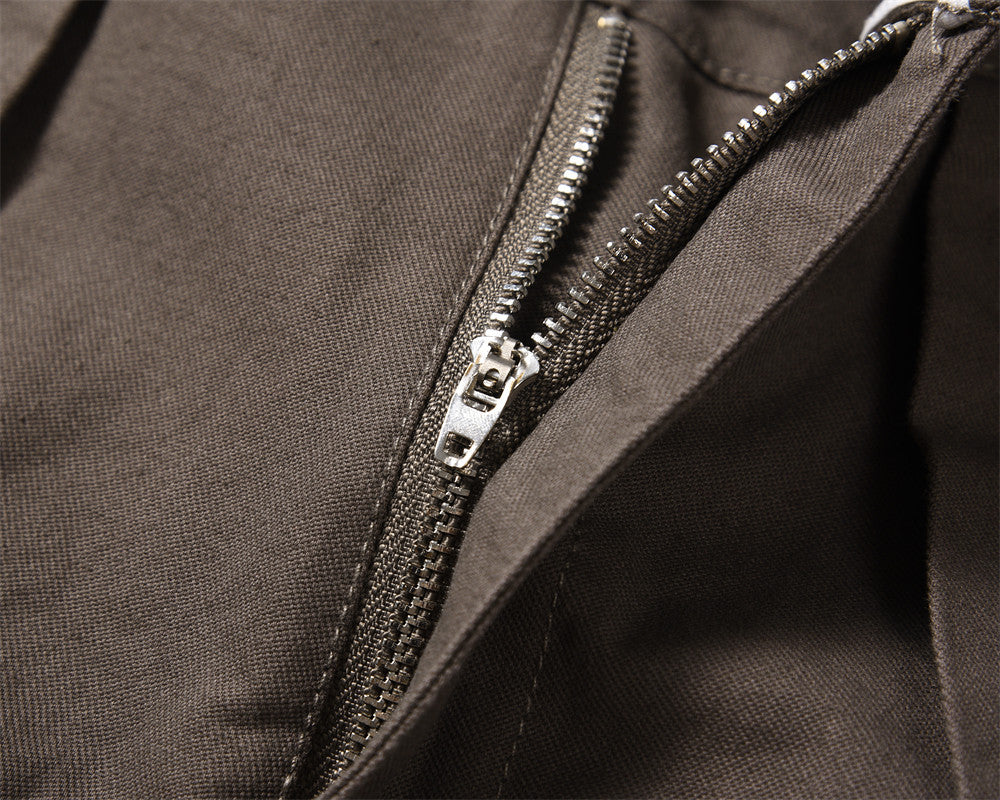 American-style Functional Pocket Design Tooling Straight-leg Trousers