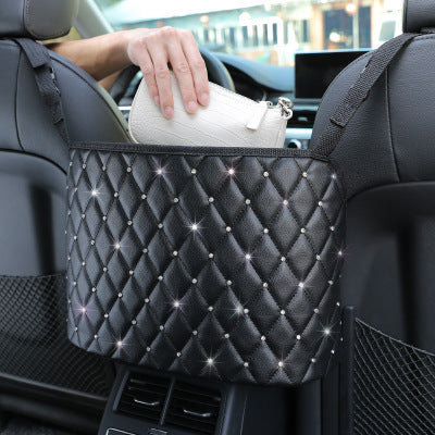Storage net pocket between car seats