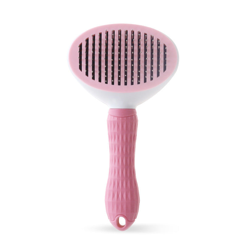 Peigne autonettoyant pour chat, en acier inoxydable, pour chien, brosse à cheveux, une clé pour enlever l'artefact flottant