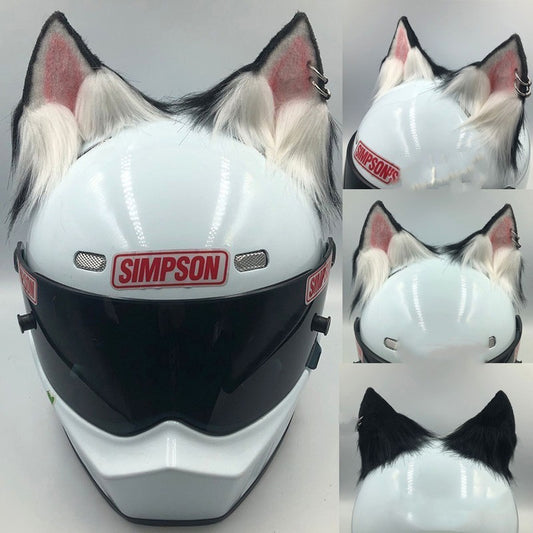 Casque ornements oreilles de chat oreilles de bête moto vélo électrique femme