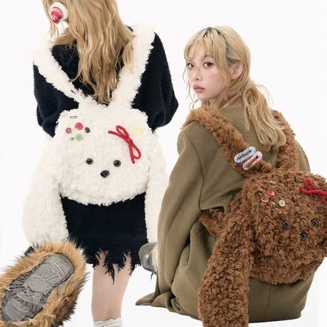 Nouveau Sac à dos mignon en peluche de grande capacité pour femmes