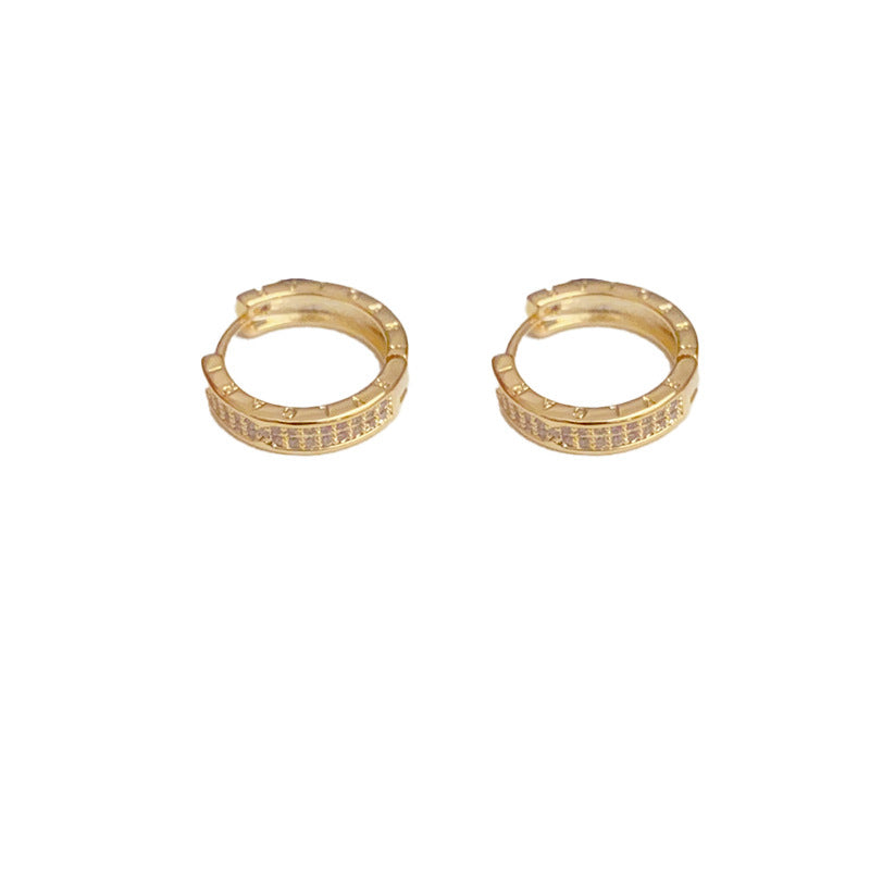 Fashionable All-match Micro-inlaid Ear Clip Niche Design Earrings