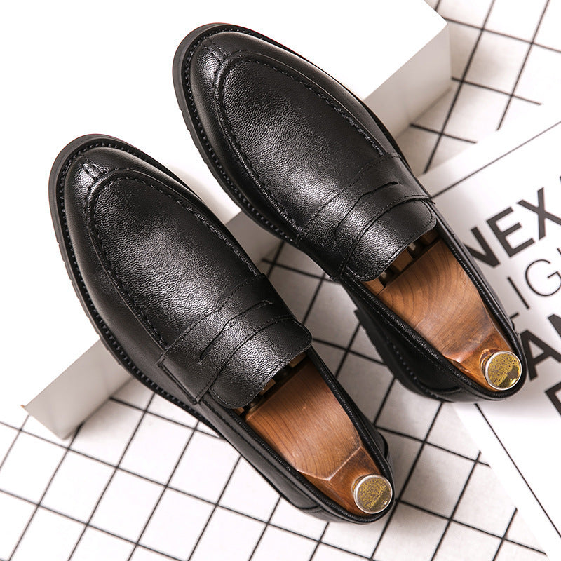 Chaussures décontractées rétro britanniques à enfiler à bout rond pour hommes