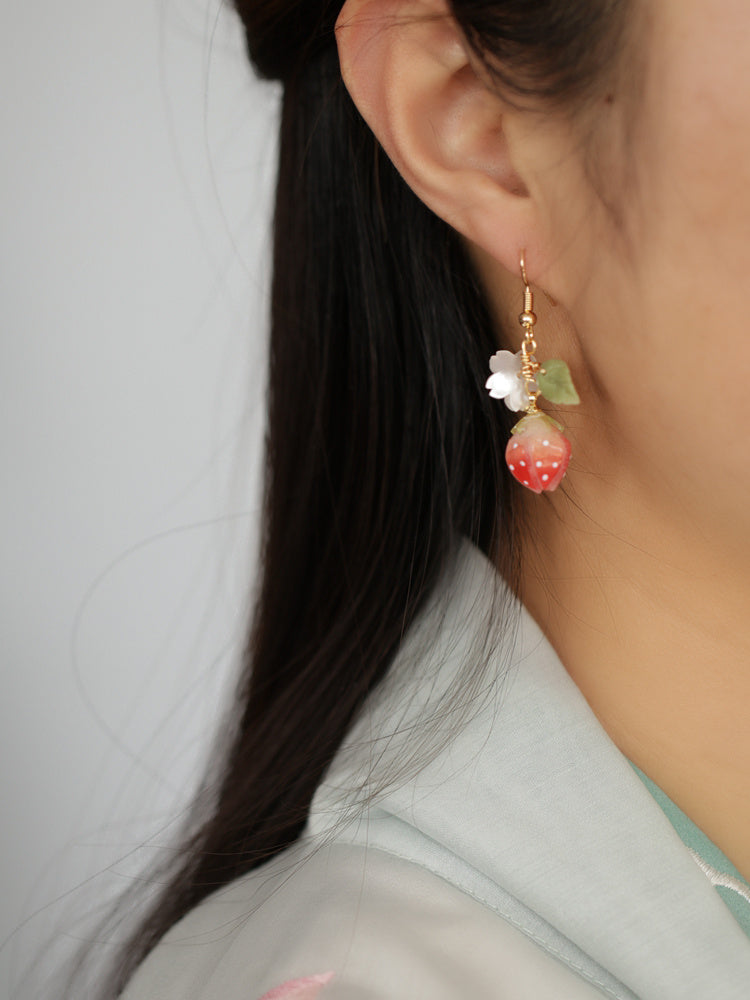 Pendientes largos de epoxi rosa hechos a mano