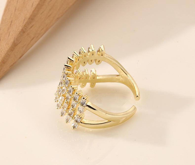 South Korea Light Luxury High Sense Elegant Zircon Ring Line Ins Style