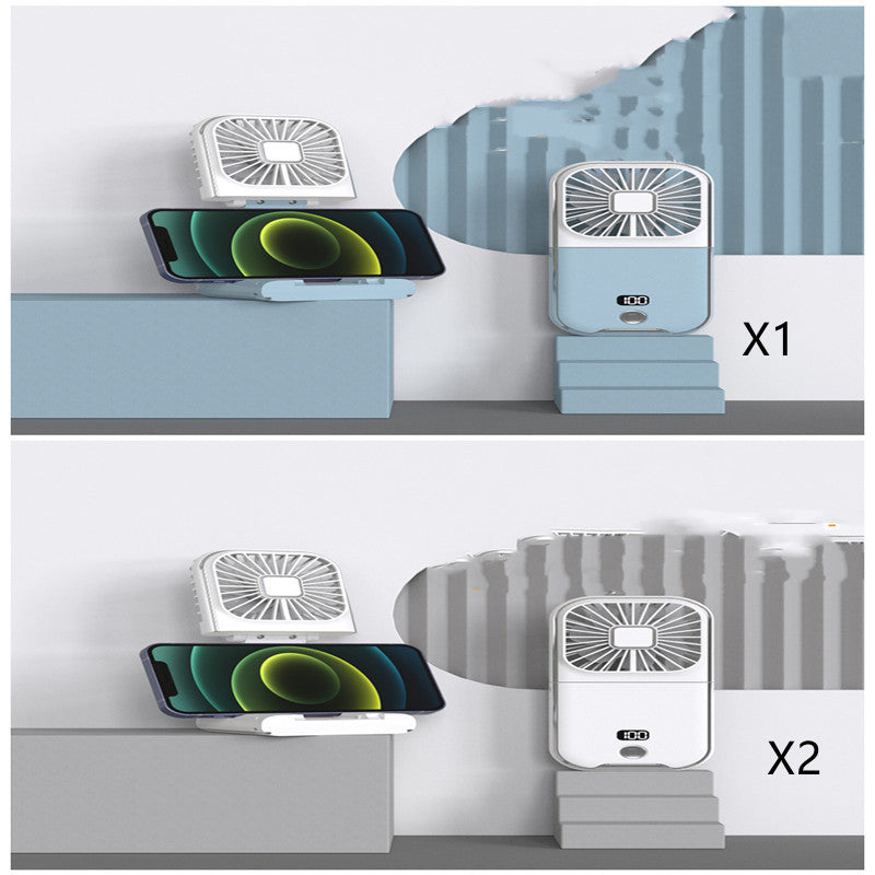 Ventilador pequeño portátil plegable con pantalla digital
