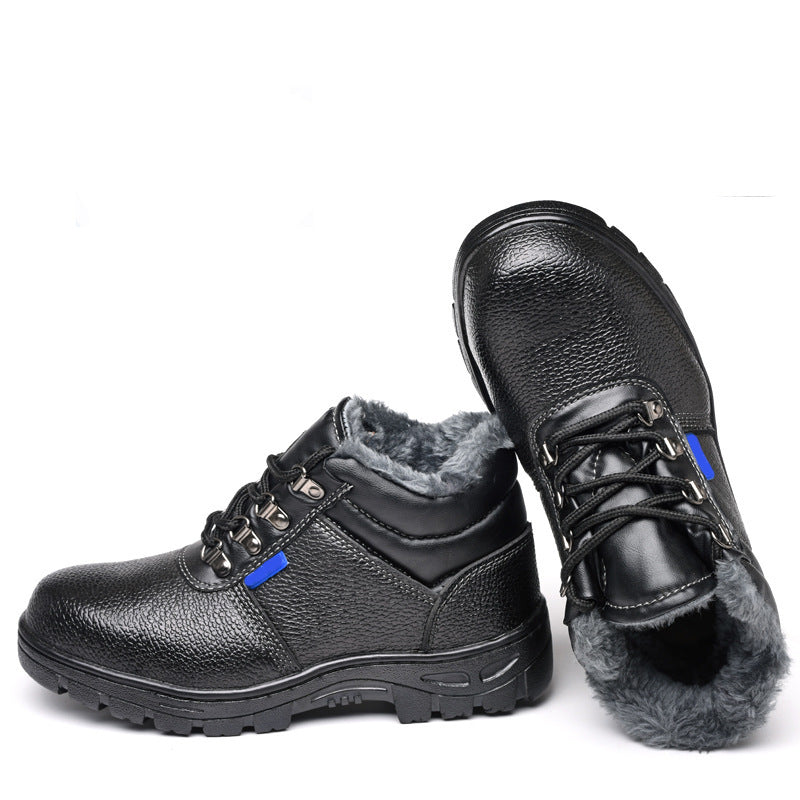 Chaussures de protection du travail Chaussures de travail thermiques doublées en polaire pour hommes
