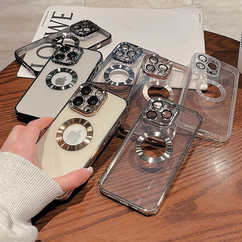 Étui de téléphone avec protecteur d'appareil photo Galvanoplastie avancée intégrée avec protecteur d'objectif Étui de téléphone pour Iphone12 13promax Simple 11 Doux