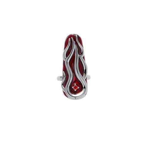 Anneau en métal liquide rouge flamme