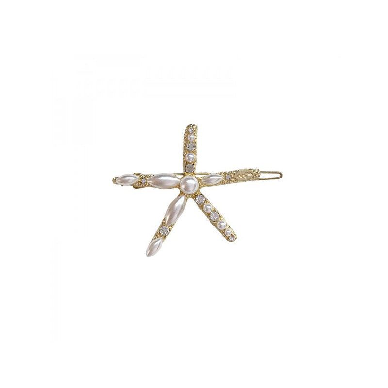 Ins ornement corée du sud Dongdaemun accessoire de cheveux fille étoile de mer incrusté de perles strass Barrettes