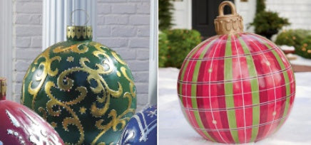 Boules de noël décorations d'arbre de noël, jouets gonflables d'ambiance extérieure pour la maison, boule cadeau de noël