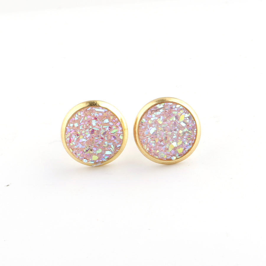 Boucles d'oreilles à tige étoilées en acier inoxydable plaqué or
