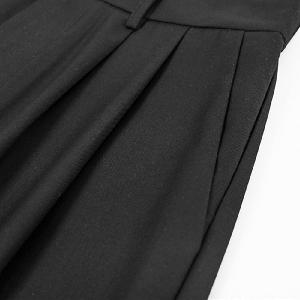 Men's Casual Simple Straight All-match Pleating Loose Long Pants