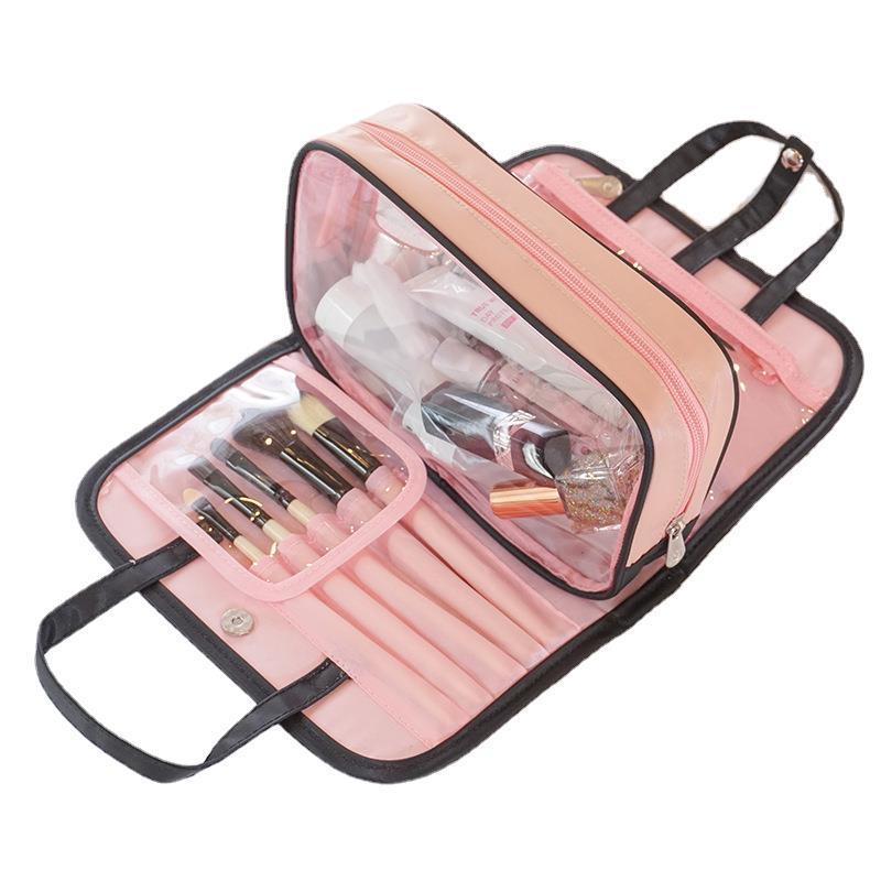Sac de rangement cosmétique simple de grande capacité assorti aux couleurs