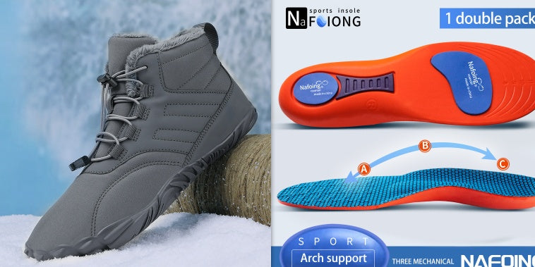 Chaussures chaudes en coton pour sports de plein air à cinq doigts, bottes résistantes à l'usure et antidérapantes