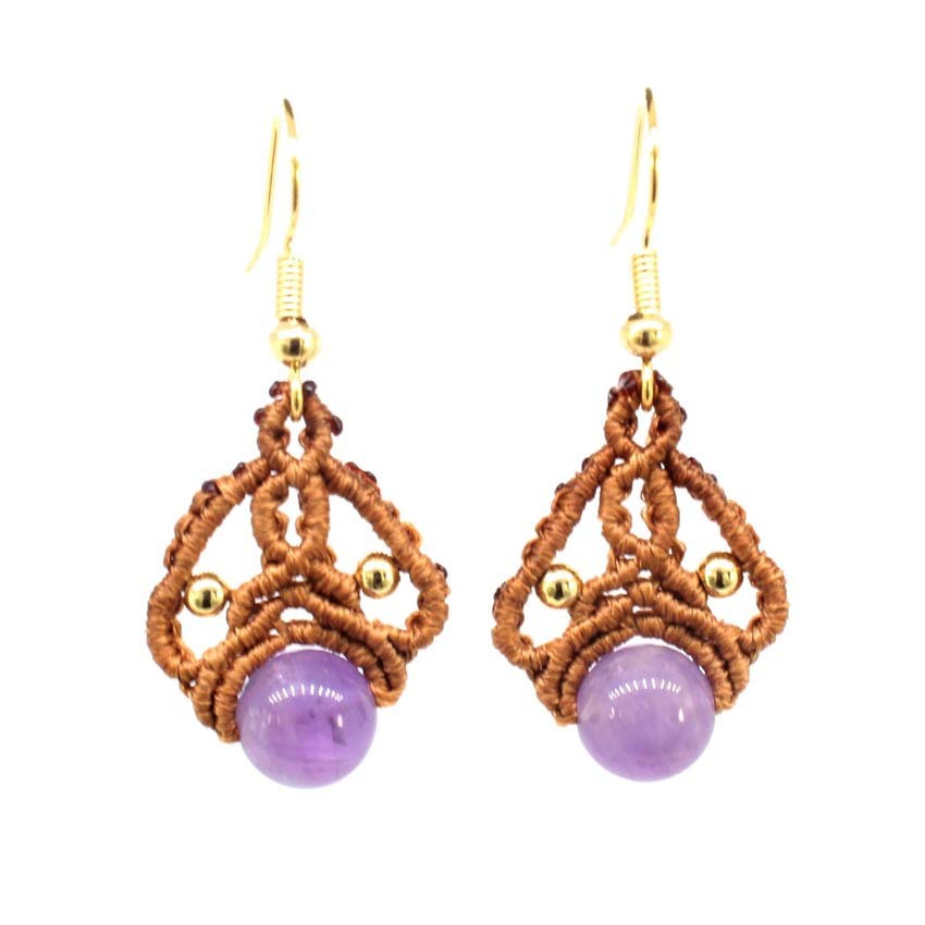 Ethnic Style Wax Line Hand-woven Earrings