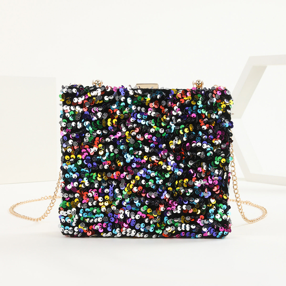 Sac de dîner à main pour femmes, paillettes colorées