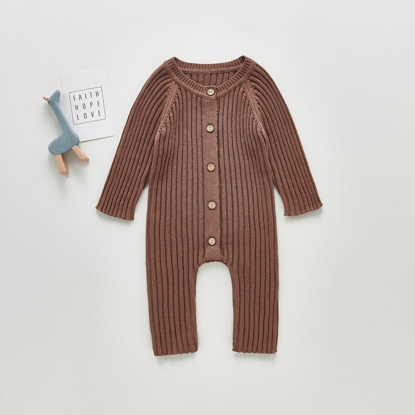 Combinaison tricotée à manches longues pour bébé, barboteuse, printemps et automne