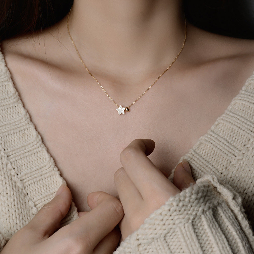 Women's Fashion Pure Silver Star Pendant Necklace
