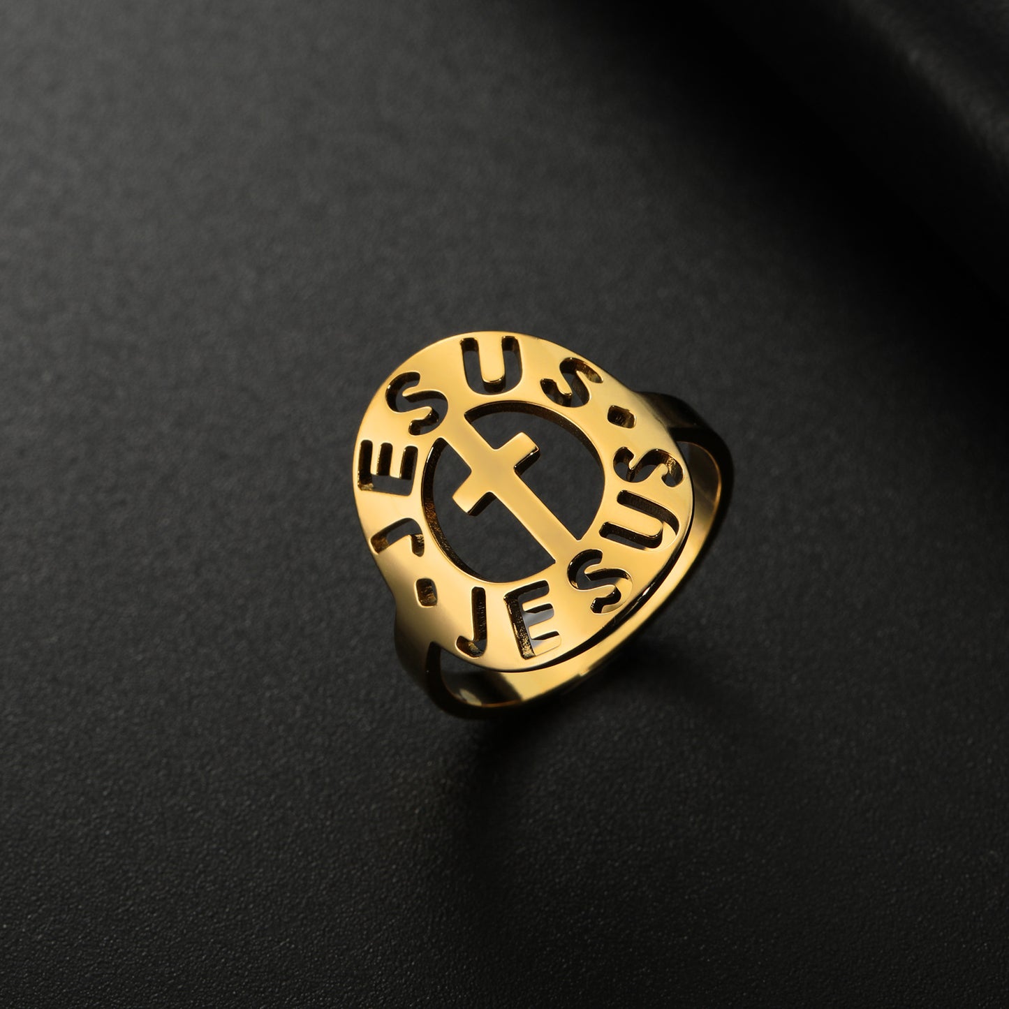 Bague fermée en acier titane de style rétro personnalisé pour hommes