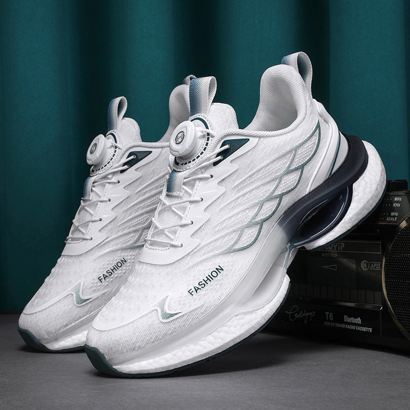 Chaussures de course à coussin d'air tissé volant avec boucle tournante