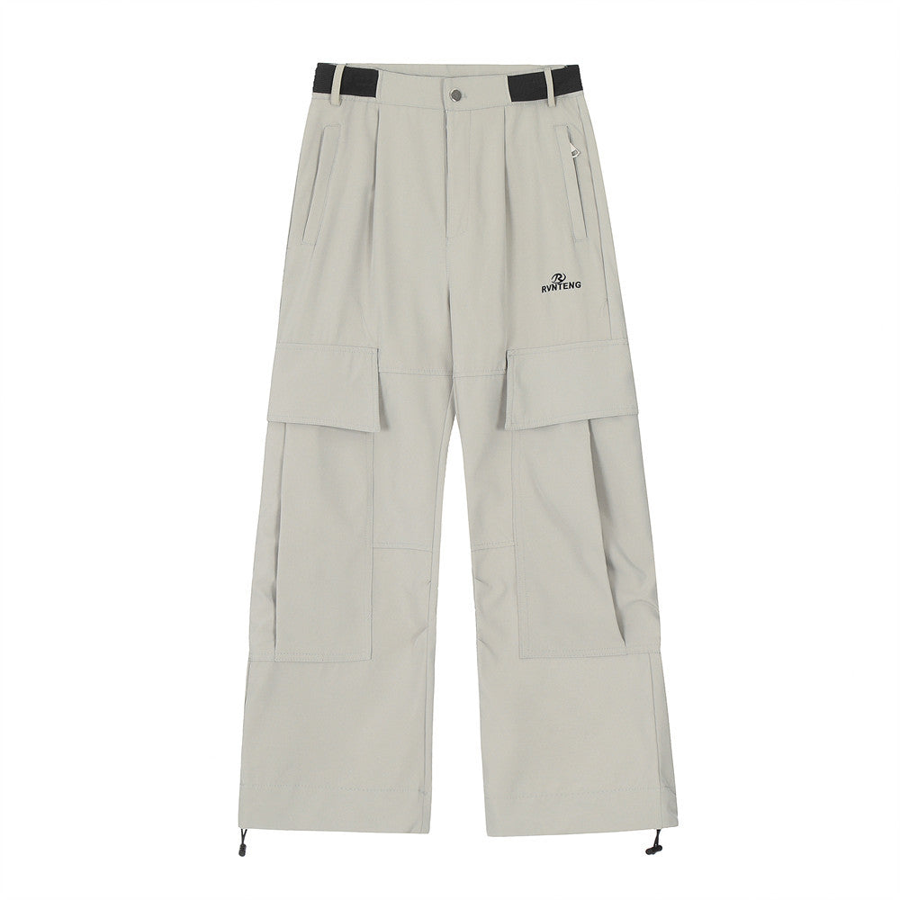 American High Street Design Sense Niche Function Wide Leg Casual Trousers
