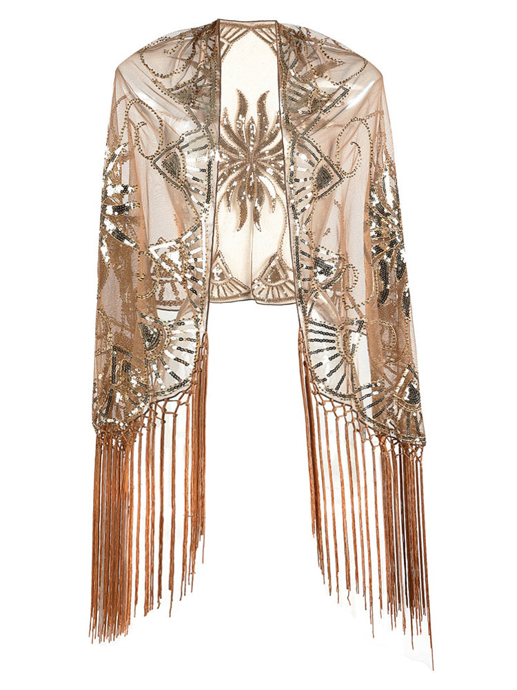 Flapper Gatsby Party Mesh Short Cover Up Accessoire de robe