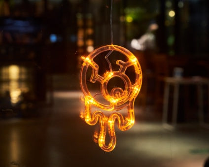 Lumières LED suspendues pour fenêtre d'halloween, araignée, citrouille, fantôme, horreur, lumières d'ambiance, lumières décoratives de fête de vacances, décoration de maison