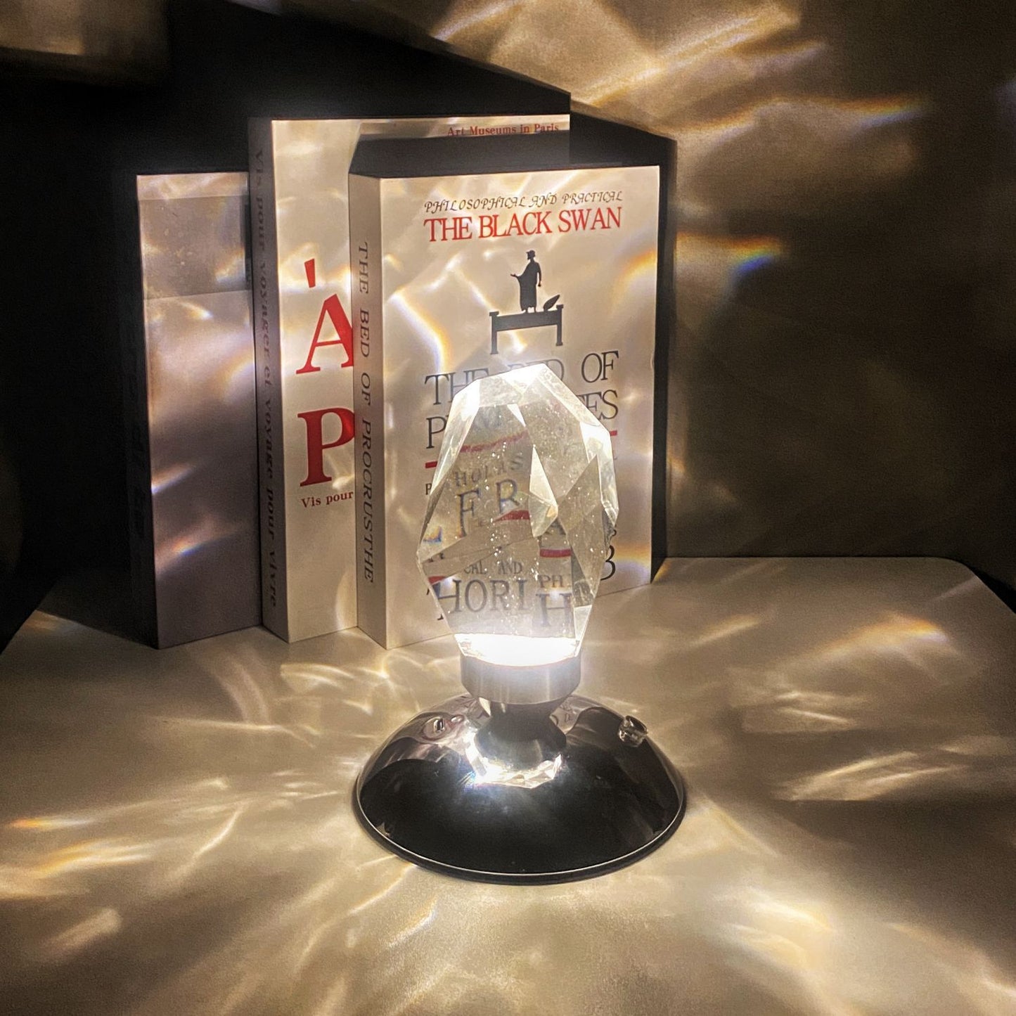 Led cristal veilleuse avec télécommande chambre décor lumière d'ambiance nouveauté cadeau Usb chevet romantique projecteur Rgb lampe de nuit