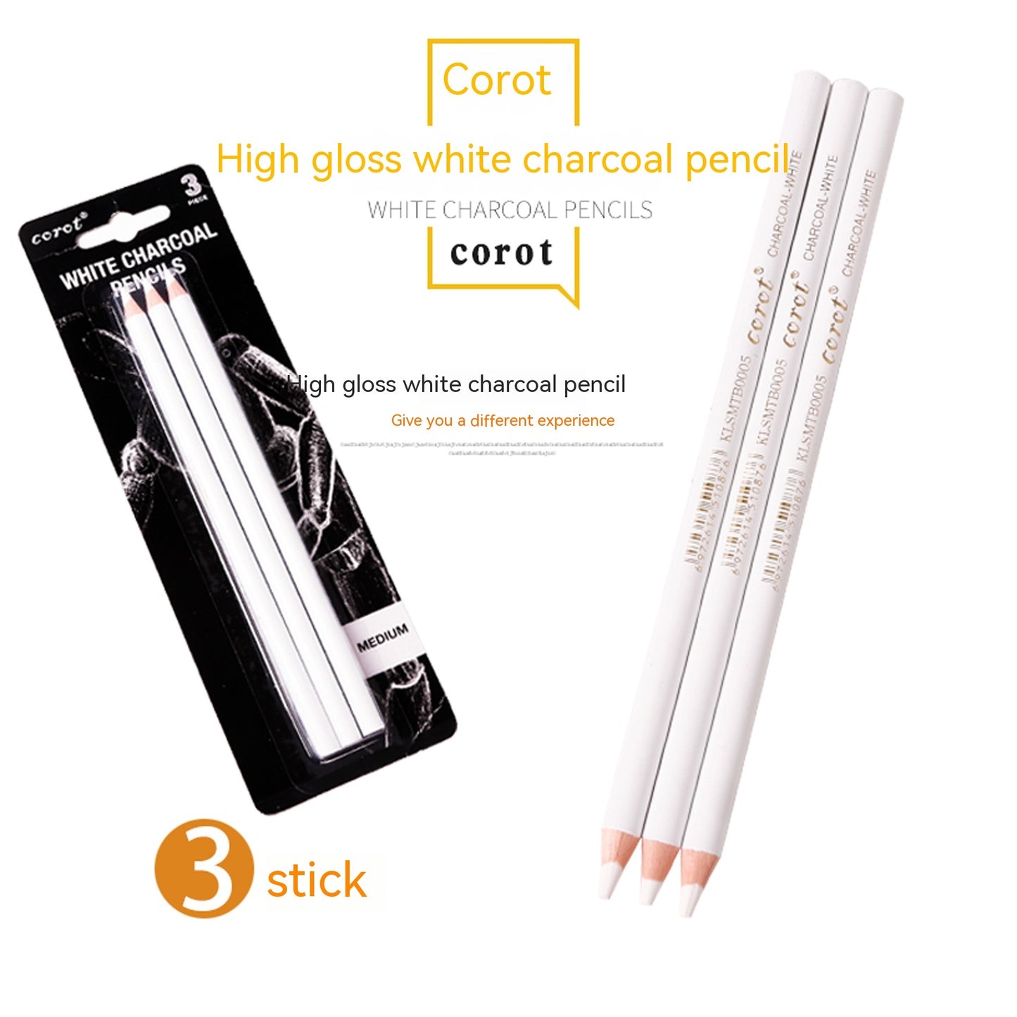 Stylo surligneur pour croquis, poudre blanche, pinceau en plomb