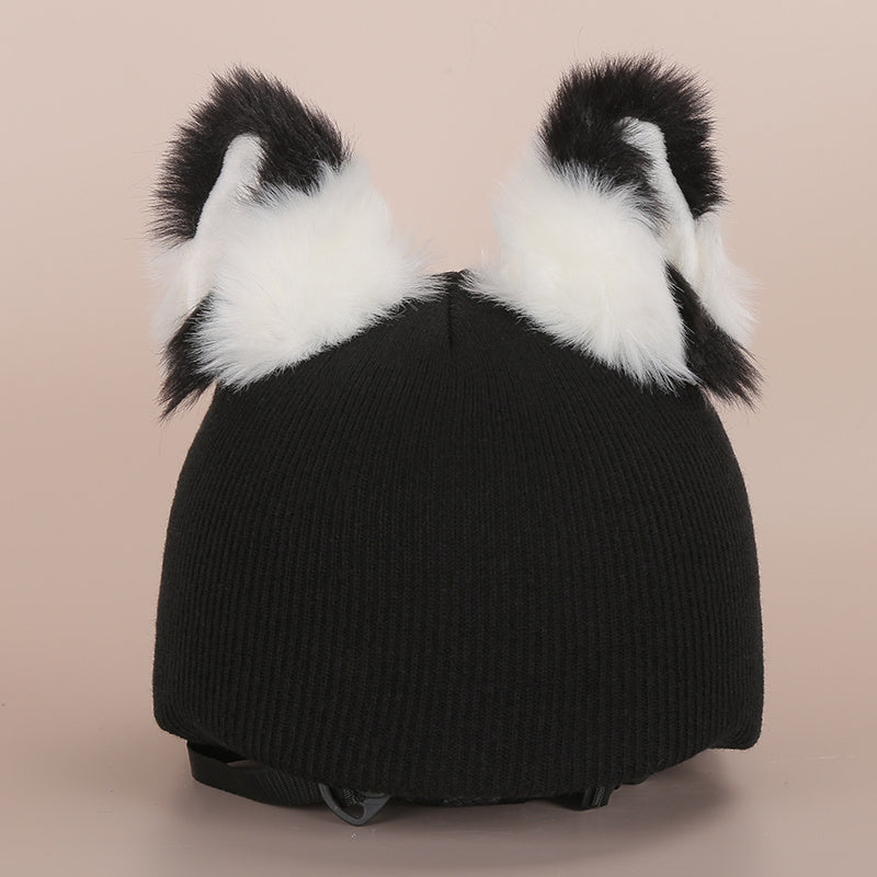 Ski Decoration Cute Cartoon Helmet Hat Set