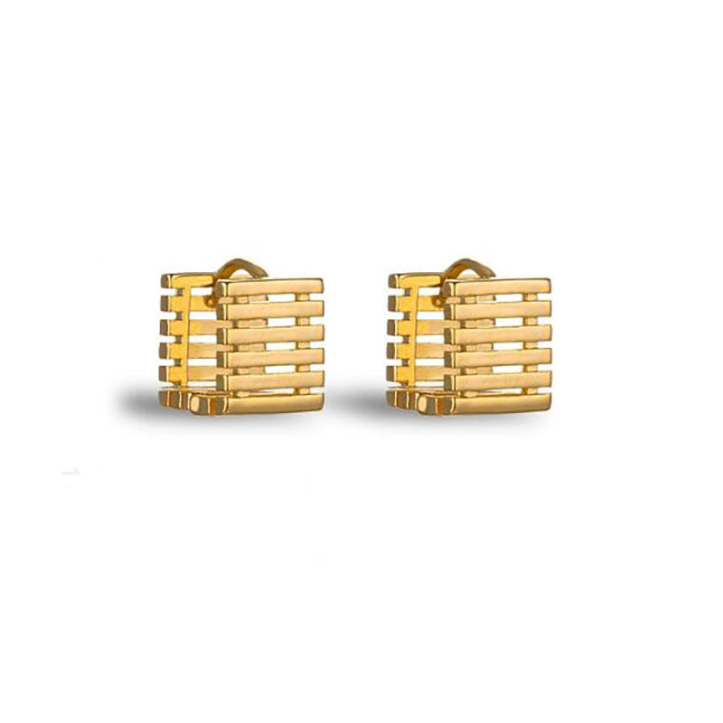 Boucles d'oreilles creuses à géométrie carrée pour femmes, conception d'intérêt particulier