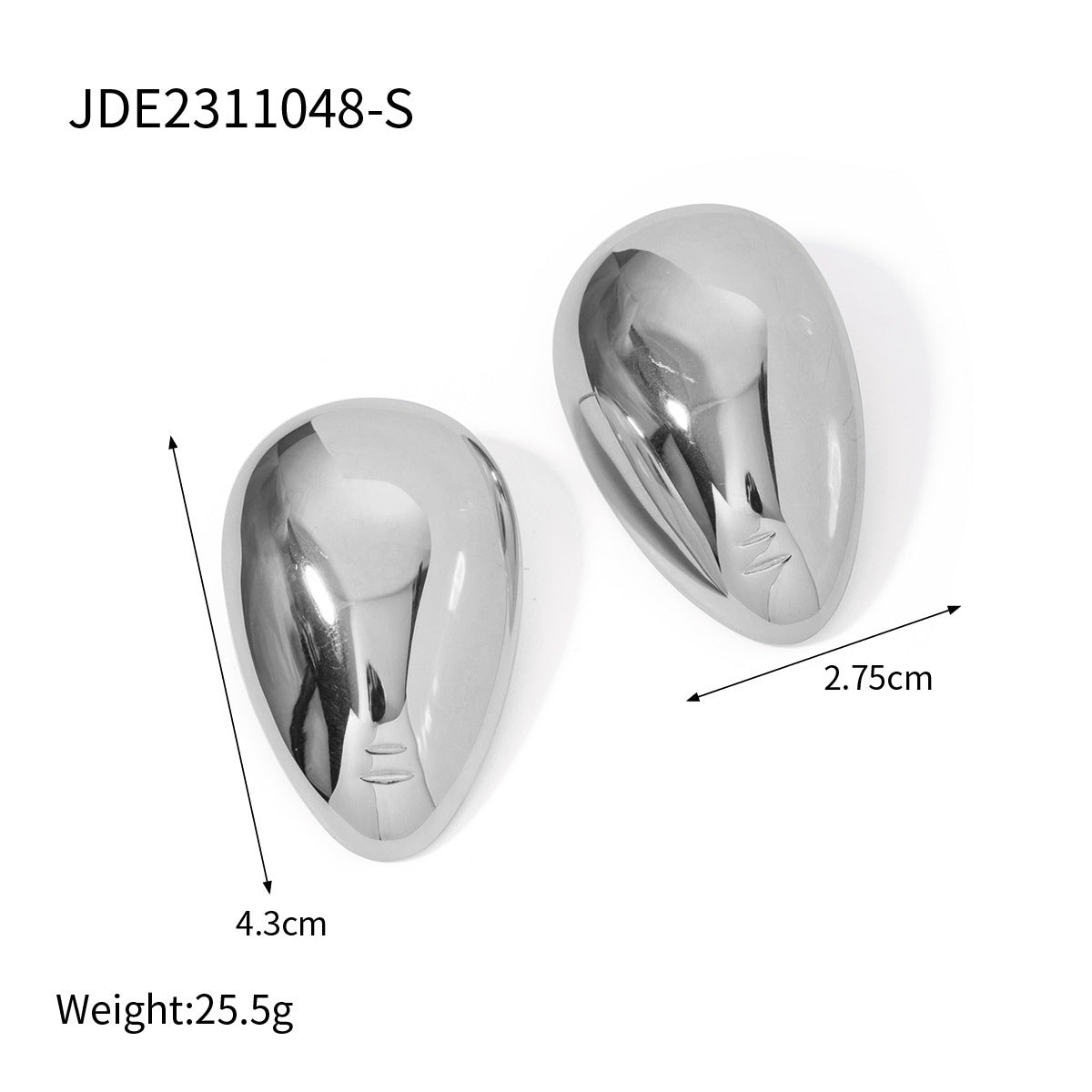 Women's Fashion Stainless Steel Glossy Earrings
