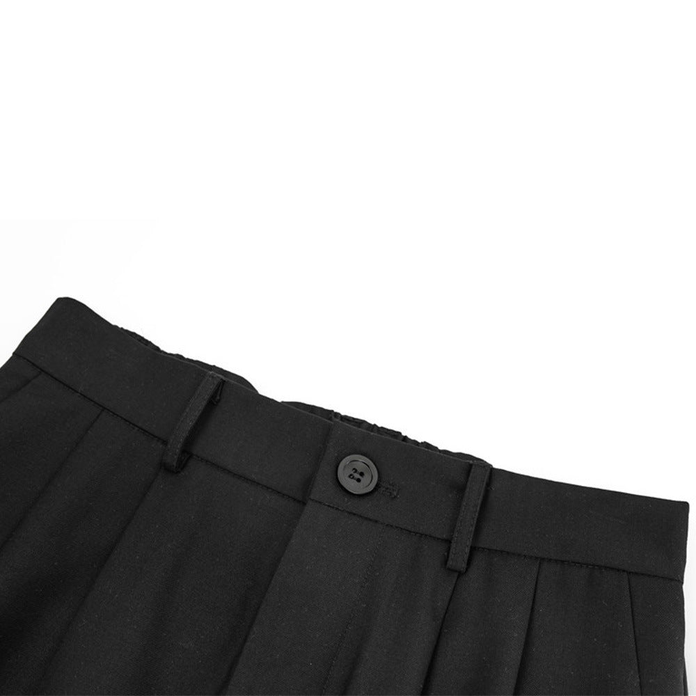 Men's Casual Simple Straight All-match Pleating Loose Long Pants