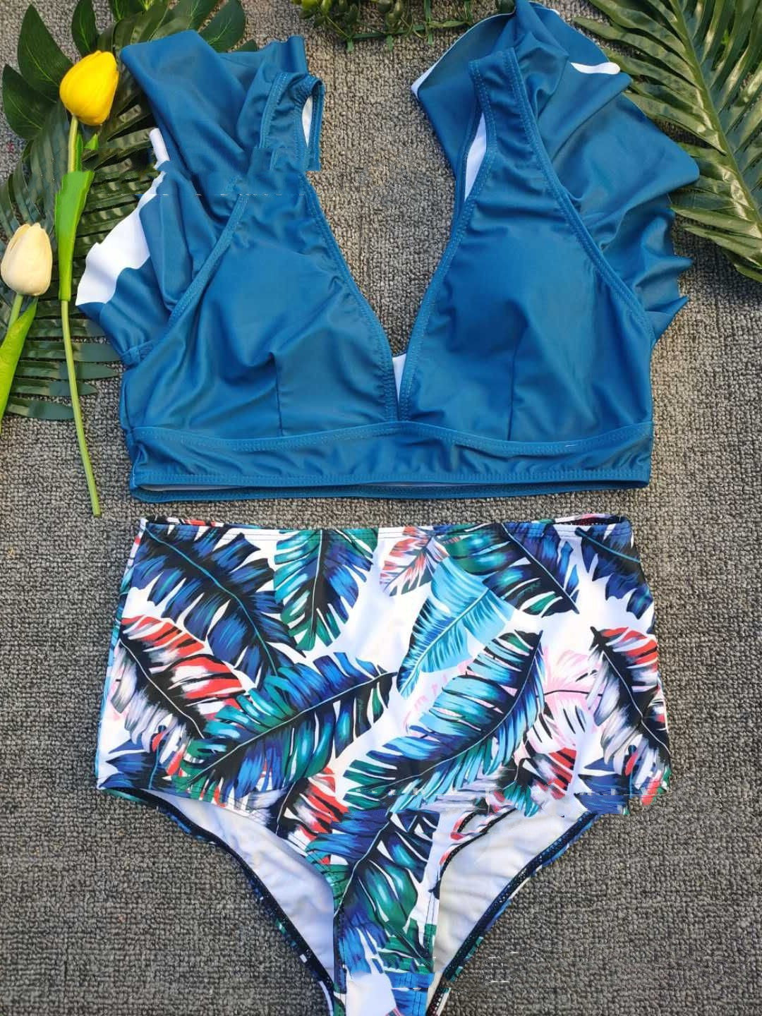 Traje de baño sexy Traje de baño de bikini dividido estampado Traje de baño de mujer