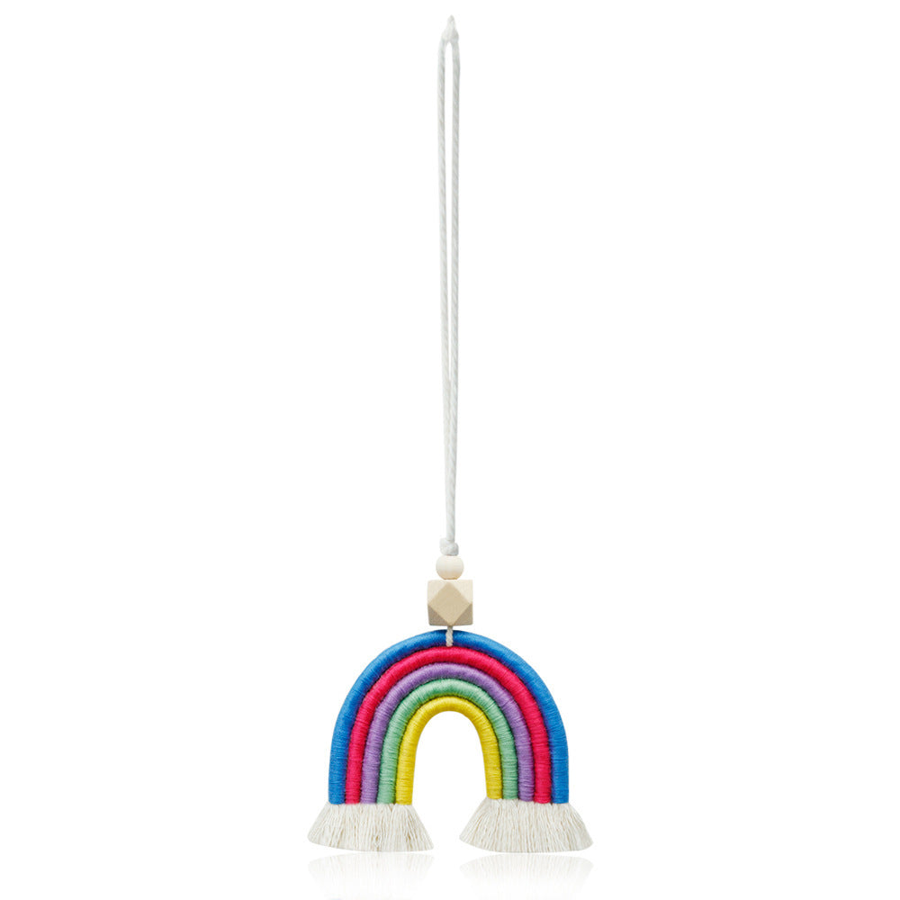 Vintage Bohemian Handwoven Rainbow Car Pendant
