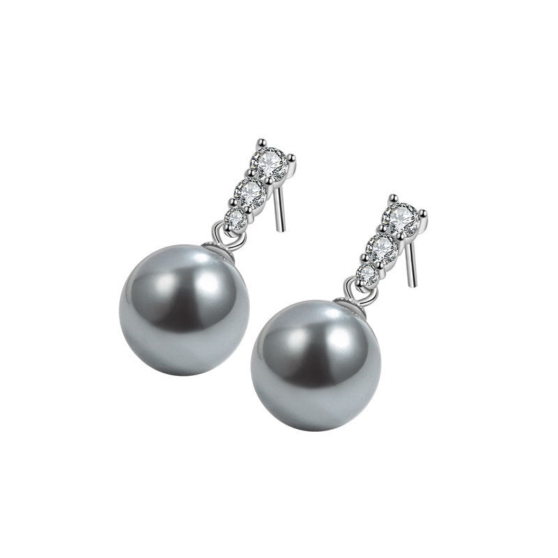 Petites boucles d'oreilles en perles de diamant brillantes pour femmes
